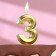 Candle in the cake on the skewer "Fine", the number "3", gold, 5 cm
