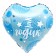 Foil ball 18 "1 year old son" in the shape of a heart, with a substrate