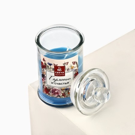Candle in the bank "Harmony and Happiness", Flower aroma, 11 x 5.8 cm.-1
