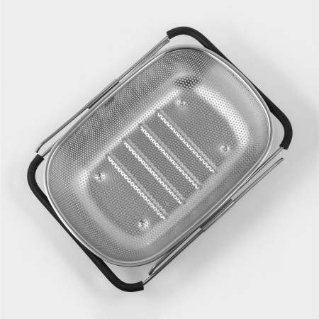 A colander - a sieve on a sliding sink, 34.5 × 24 × 7.5 cm, sliding, stainless steel-2