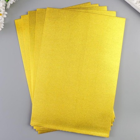 Foamiran metallized "gold" 2 mm format A4 set of 5 sheets-2
