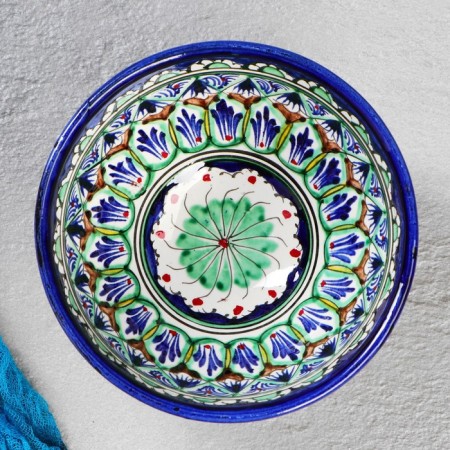 Rishtan ceramics "Patterns" 15 cm, small, mix-1