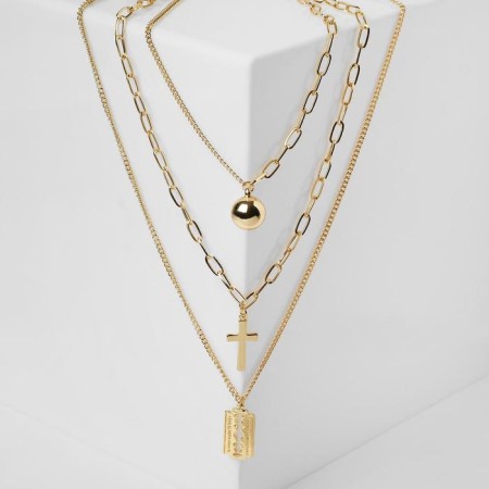 Piece "chain" razor, cross, bead, color gold, 50 cm