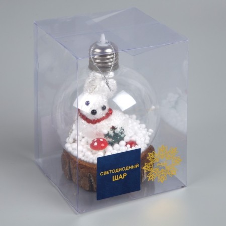 Firing ball "Bunny", batteries, 1 LED, glow warm white-3