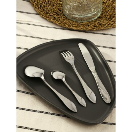 A set of cutlery "Wave", 24 items, a cardboard box with a window, silver color-1