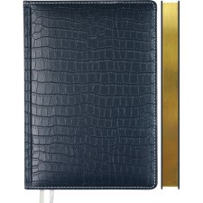 Dated diary 2024 A5 176 sheets, Devente.wild, Firmly cover of artificial leather, gold cut, lies, cream block 70 g/m2, blue