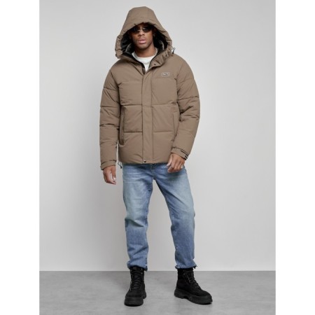 Male winter jacket, size 52, brown color-5