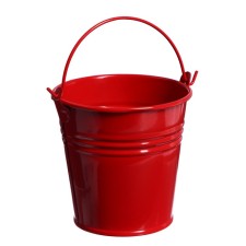 Bucket of decorative, average: height 7 cm, diameter 7 cm, red