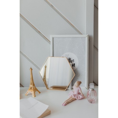 Wall mirror "elegant geometry", mirror surface 25 × 28 cm, golden color-6