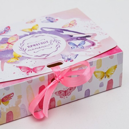 Gift folding box, packaging, “pleasant moments”, 16.5 x 12.5 x 5 cm, without tape-2