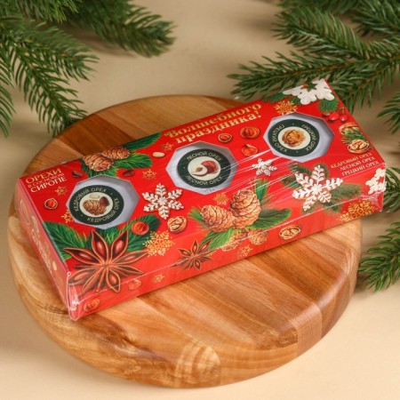 Gift set: “New Year: Magic holidays” Nuts in pine syrup, 90 g (3 pcs. X 30 g).-2