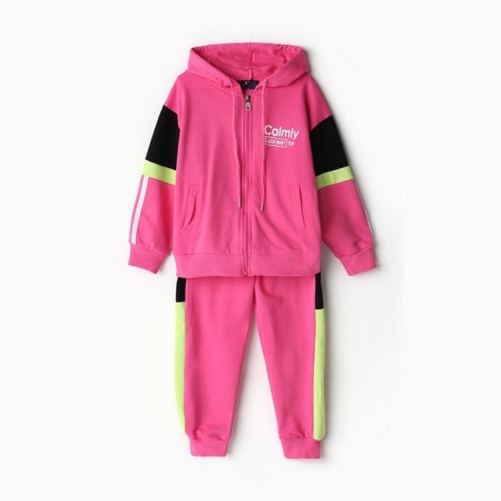Suit for a girl (sweatshirt/pants), pink color, height 116-122cm-6
