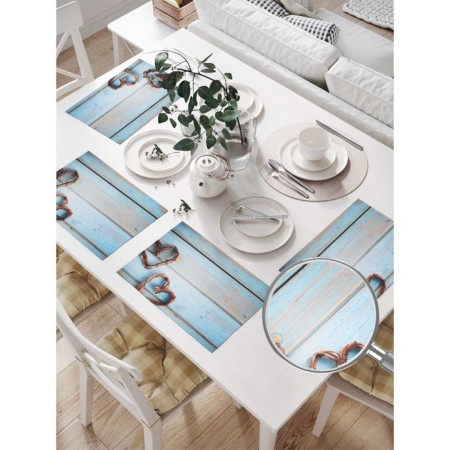 A set of napkins for setting the table "Two hearts", rectangular, size 32x46 cm, 4 pcs-1