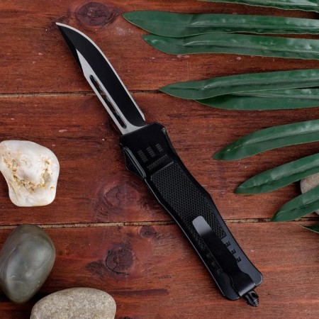 Automatic knife, folding "mamba" steel - 420, handle - zinc, 21 cm-2
