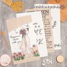 A set of kitchen towels of the Happiness shares, 35x60 cm -4 pcs, 100% cotton, waffle 160 g/m2