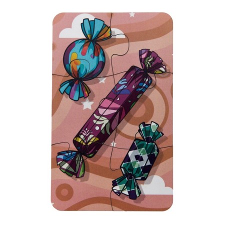 Puzzle 3 pictures "Sweets", 18 details, size - 8 × 13 cm-2