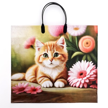 Package "Red Kitten", polyethylene with a plastic pen, 37x34 cm, 90 μm