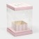 Gift box for flowers with a vase and PVC windows folding, packaging, "With Love", 16 x 23 x 16 cm