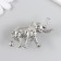 Handla for the casket metal "Indian elephant" silver 3.3x5.8 cm