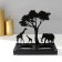 Summary Metal for 2 candles "Africa giraffes" black 15.2x15x6.8 cm