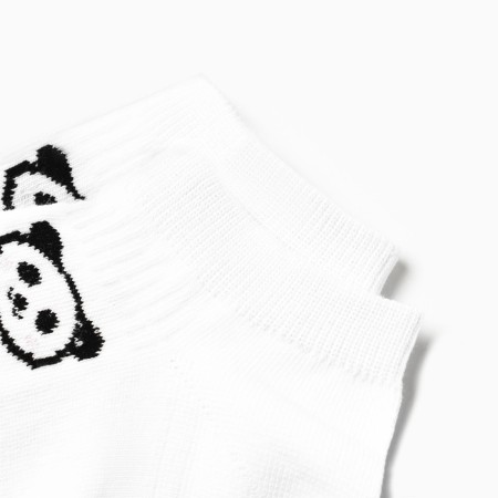 Women's socks shortened "Panda", white color, rr 23-25-1