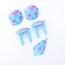 A set of plugs for God's cow's sockets, 4 pcs., With the key, the color of the mix