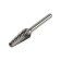 Bordra tundra Type l conical with a rounding of 14 degrees, 12 x 28 mm, shank 6 mm