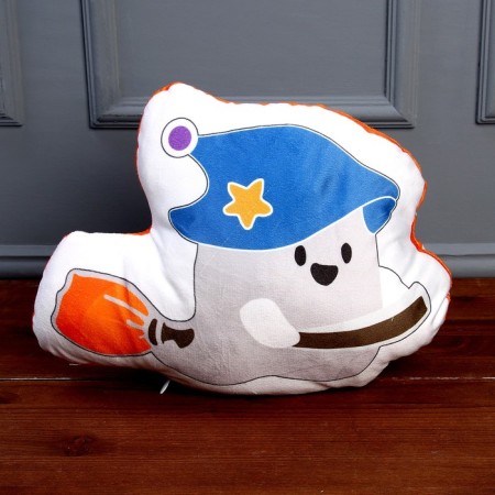 Soft toy "Ghost" on a broomstick, white color