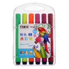 Flomasters 12 colors in a plastic penalty, triangular, thick, ventilated cap