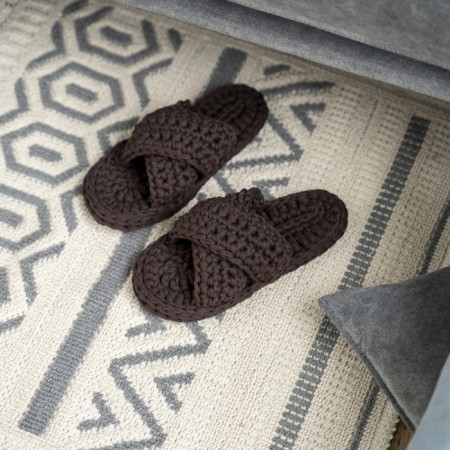 Home slippers "Lera", size 40-41, color dark brown-1