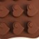 Form for chocolate of the share "Heartburn", silicone, 21.5 × 11 × 1.5 cm, 15 cells, brown color