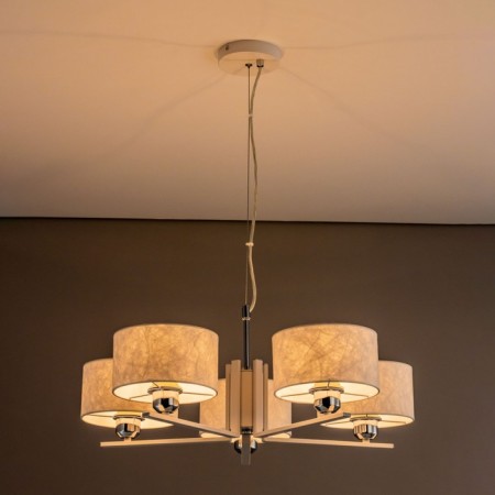 Suspended chandelier Citilux "Tilda" CL469150, 64x64x30 cm, 5x75W, E27, white color-11