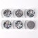 Set for decor, in a plastic organizer, 6 jars, silver color