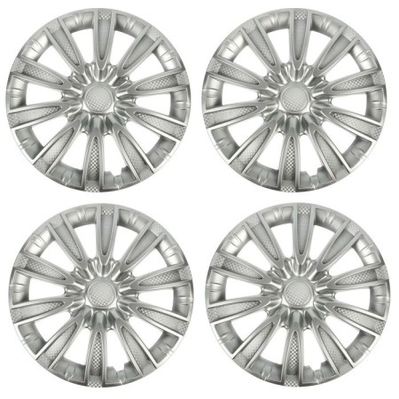 Wheel caps R15 "Tornado", silver carbonate, set 4 pcs