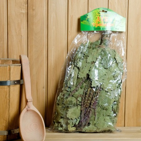 A broom for a bath oak with sage, in individual packaging-1