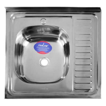 Kitchen sink Mixline 527967, invoice, thickness 0.4 mm, 60x60x16 cm, left, release 1 1/2 "