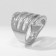 Ring Metal "Trend" five lines, color silver, size 16