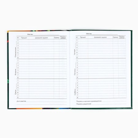 School diary for grade 1-11, in an integrated cover, 40 l. "School accessories"-2