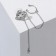 Earring "Kaff" Planet, white color in silver