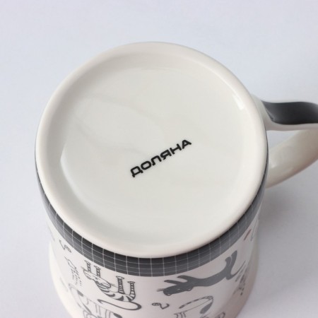 Porcelain share mug "Foast weekdays", 300 ml, white color-5