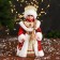 Snow Maiden "chic" in a red fur coat, with a scythe, moves, 14x30 cm