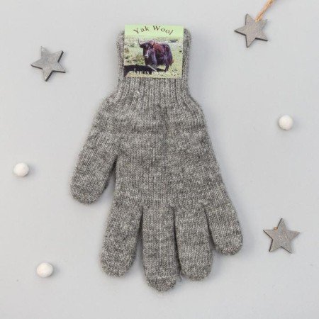 Female gloves from Mongolian wool, gray color, size 17-19 (6.5-7.5)-3