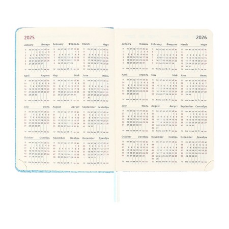 Dated diary of 2025 A5, 168 sheets, DEVENTE. Barbara, a solid cover of leatherette with foam, perforation, liesse, block 70, blue-10