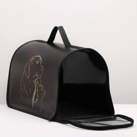Bag - Frame Animal Carriage, 50 x 25 x 28 cm black with animals-7