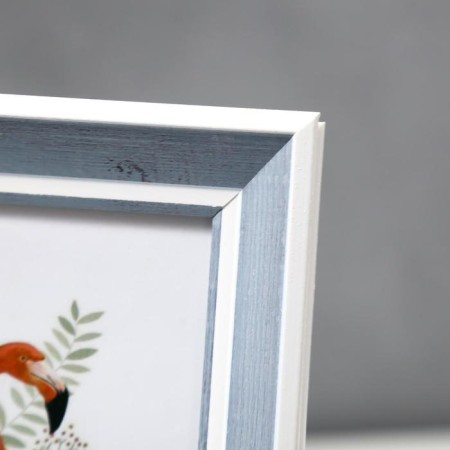 Photo frame plastic 15x20 cm "Gray wood with a double white frame" 23.8x18.8 cm-2