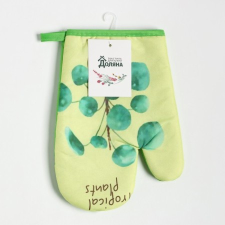 Mitten Dolyana "Tropical" color green 26x16 cm 100% p/e-3