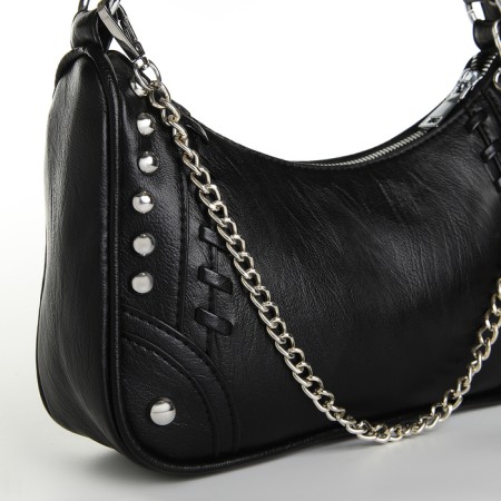 Bag Cross-Bodi with a zipper, black color-3