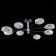 Ceiling EVOLUCE lamp. Sle155512-08. Gloa. 8x40 watts, E14, 84x84x22 cm, black color, chrome