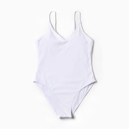 Swimsuit Assigned female monophonic minku color white, size 46-4