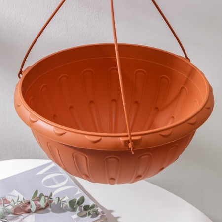 Cashpo Street for flowers suspended "Julia", 8 l, brown color-1
